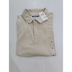NEW‎ Alfani AlfaTech Stretch Solid Polo Short Sleeve Shirt Mens XL Pelican Beige